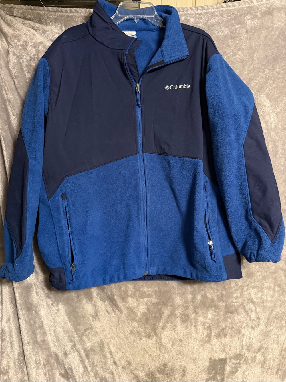 Columbia Blue Two-Tone Full-Zip Fleece Jacket